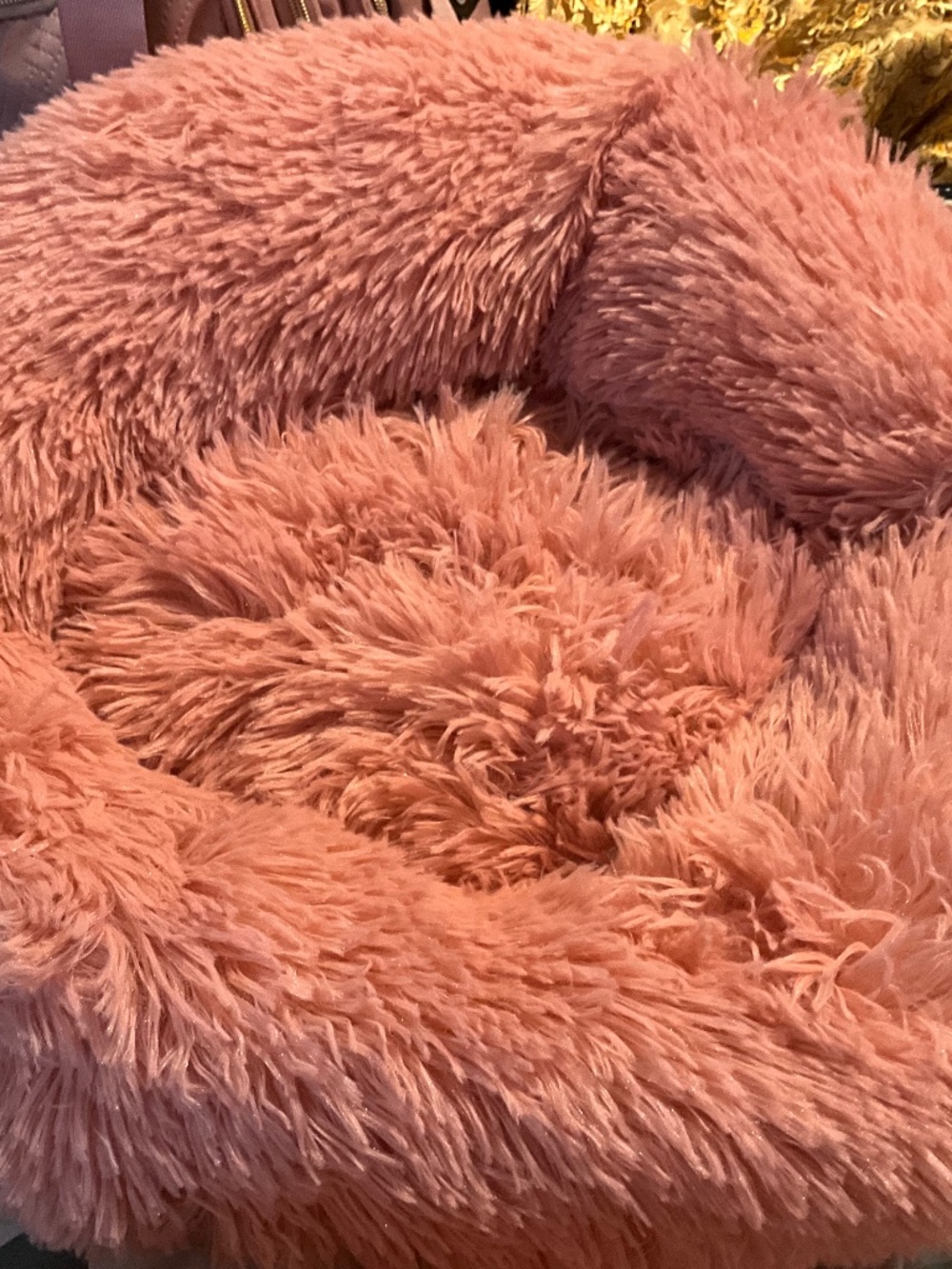 Pink Donut Pet Bed Cozy Soft Medium